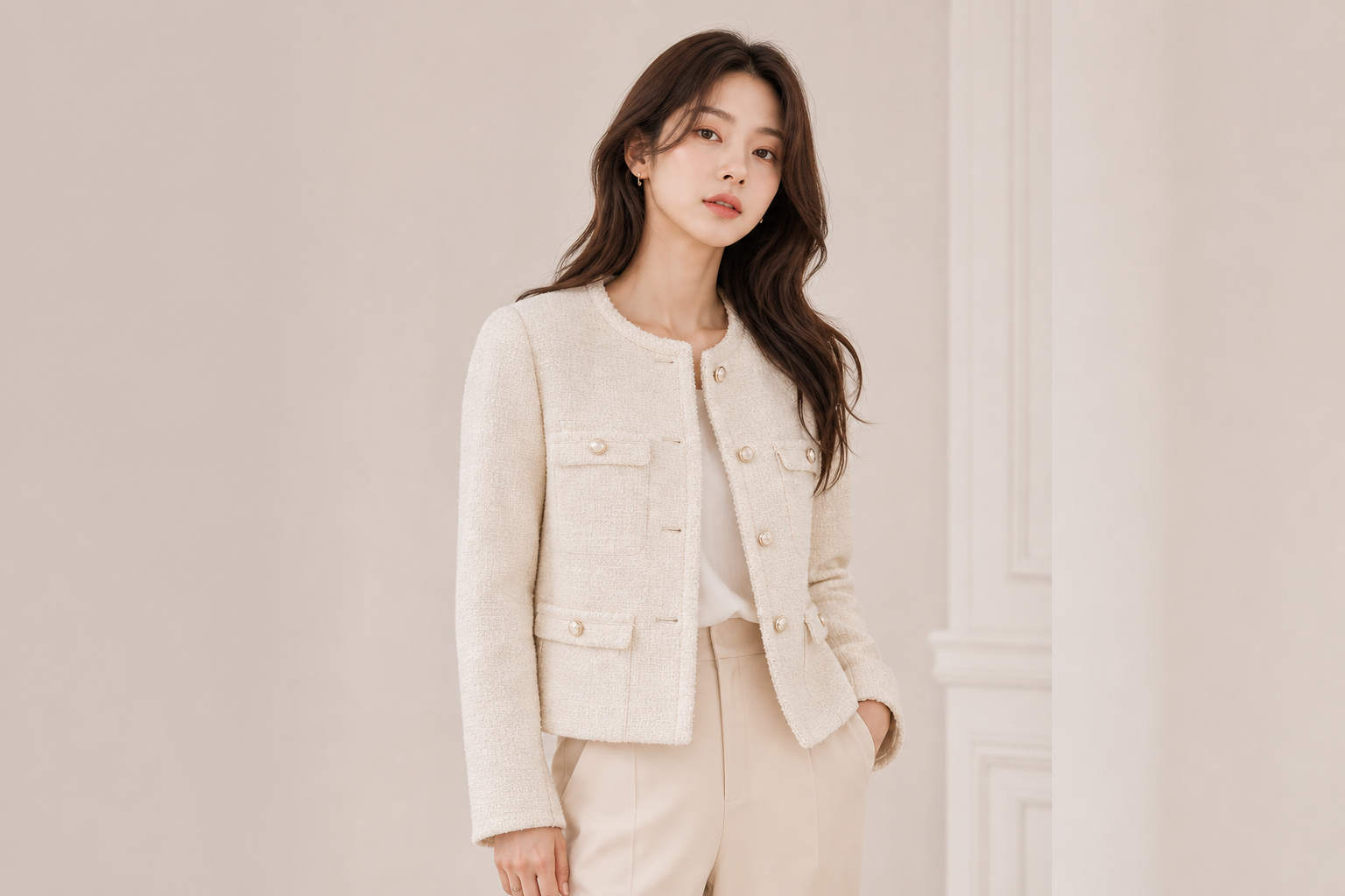 노카라 트위드 자켓